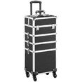 thumbnail image 1 of Yaheetech Aluminum Rolling Cosmetic Makeup Train Cases Trolley Professional Artist Organizer Box Kit, Black, 1 of 6
