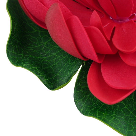 18Cm Eva Fish Tank Artificial Water Lily Pond Decor Floating Foam Lotus Fake Flower Plants For Pond Fountain Garden Decor Red Smile Home