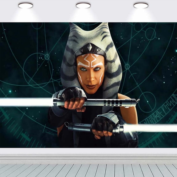Ahsoka Tano school Banner Backdrop Background Taspestry Wall Decor Birthday Party Supplies Poster Fans