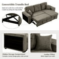 thumbnail image 5 of Euroco L-Shaped Sectional Sofa Bed with Side Shelf and 2 Stools, Reversible Sleeper Pull-Out Sofa Bed for Living Room, Charcoal Brown, 5 of 7