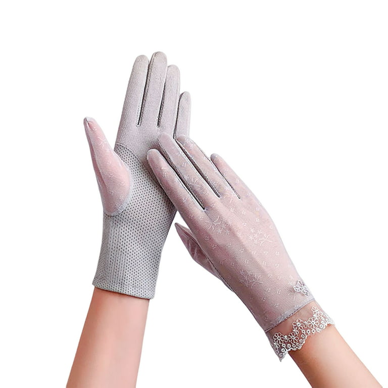 1 Pair Sun Protection Gloves Non-slip Breathable Full-finger Anti-UV  Sunscreen Mesh Thin Gloves Cycling Accessories 