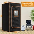 thumbnail image 6 of FICISOG Portable Steam Sauna Room with 3L&1200W Steamer, Home Sauna Tent with Foldable Chair, 2.9'x2.9'x5.9' Large Size Personal Spa Steam Sauna Box with Remote Control, 9 Levels Heating, 6 of 10