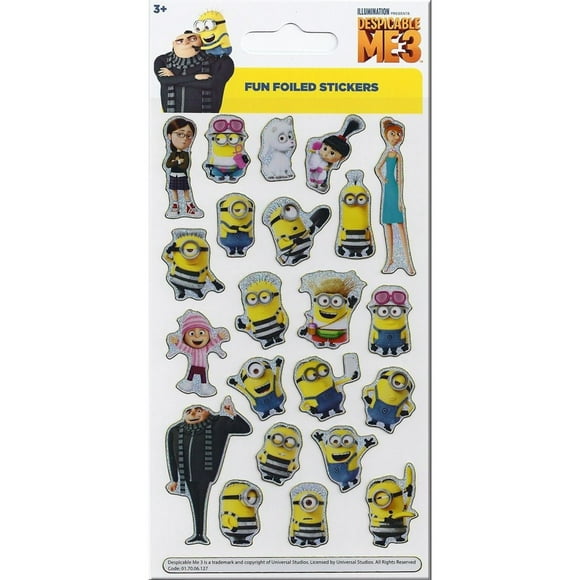 Despicable Me 3 Feuille d'Autocollants en Aluminium