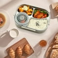 thumbnail image 3 of Large Capacity Microwaveable Stainless Steel Insulated Bento with Soup Bowl Spoon Fork and Carry Bag, 3 of 5