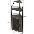 thumbnail image 2 of Corner Wine Bar Rack Cabinet with Detachable Wine Rack, Bar Cabinet with Glass Holder, Small Sideboard and Buffet Cabinet with Mesh Door (Dark Rustic Oak), 2 of 16