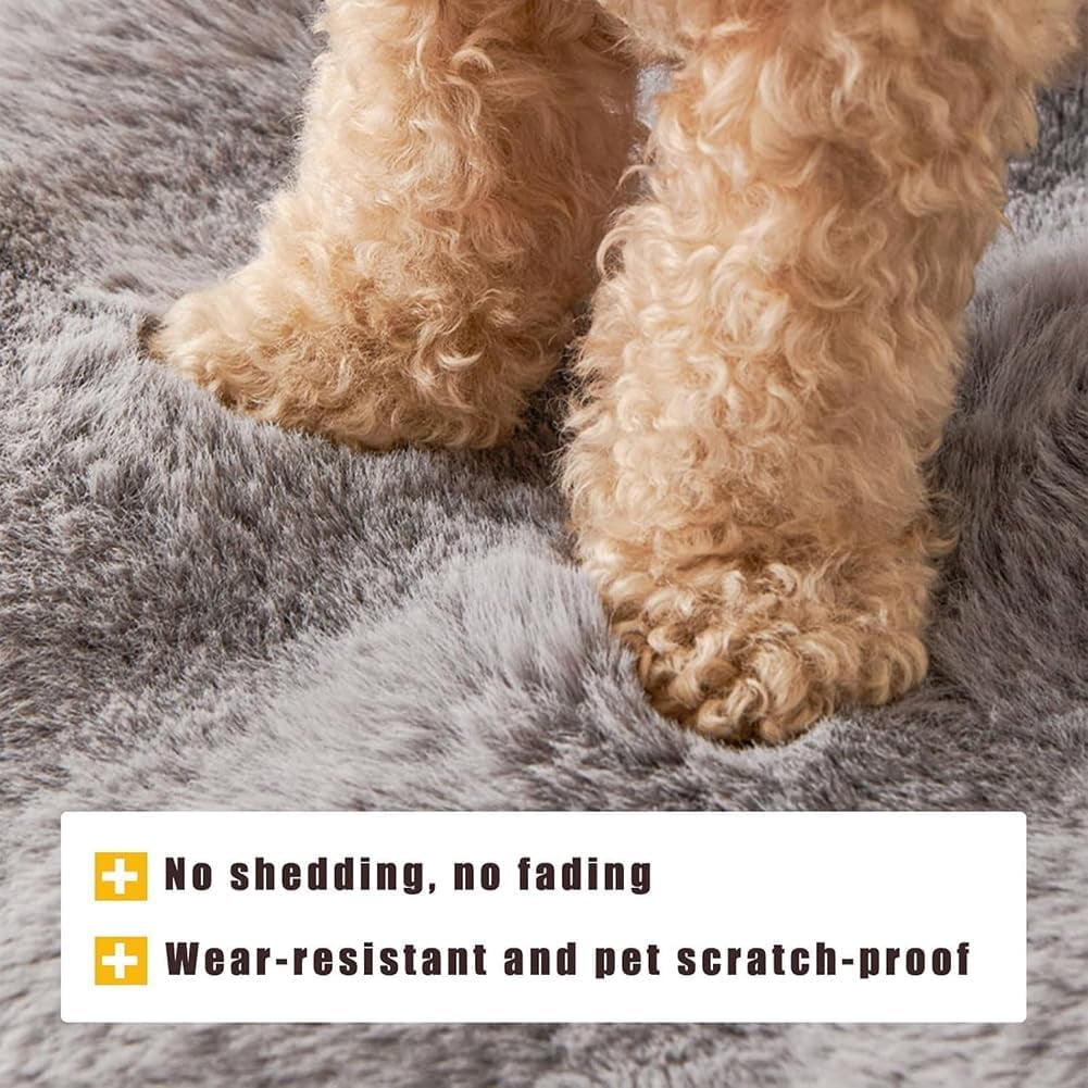 JEBTBFZE Cloud Pet Sofa Bed for Couch, Comfort Non-Slip Washable Fluffy Plush Pet for Furniture Protector for Medium & Small Dogs (Dark Gray)