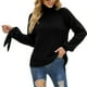 thumbnail image 5 of Suéter De Cuello Alto Para Mujer, Suéter De Punto De Manga Farol Suelto De Color Puro Informal A La Moda Para Mujer Para El Hogar Para El Otoño ANGGREK XL negro, 5 of 6