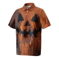 thumbnail image 4 of Halloween Print Big and Tall Golf Shirts for Men Breathable Performance Polos for Men Casual Work Pique Golf Shirt Summer Basic Loose Fit Short Sleeve Polo Shirt Coffee XL, 4 of 6