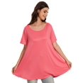 thumbnail image 5 of Womens Short Sleeve Casual Loose Fit Flare Swing Tunic Tops Basic T-Shirt Plus Size, 5 of 6