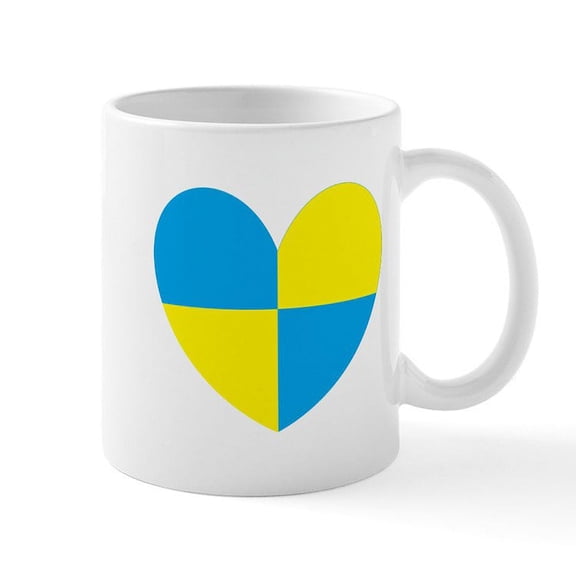 CafePress - I Stand With Ukraine Heart Mugs - 11 oz Ceramic Mug - Novelty Coffee Tea Cup