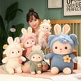 thumbnail image 2 of Poupée Lapin Expression Vive Remplissage Complet Douce Confortable Adorable Compagnie Coton PP Lapin Transformé Cochon Peluche Poupée pour Cadeau, 2 of 10