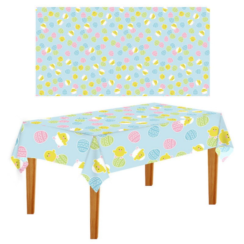 Easter Plastic Tablecloth 54 x 108 Inch Rectangular Easter Table Cover