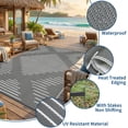thumbnail image 4 of Outdoor Rug Waterproof 8x10 Reversible – Modern Lines Grey White Plastic Straw Patio Mat for Backyard, RV, Balcony, Camping | Lightweight & Durable Non-Slip Outdoor Carpet – 1 Pack, 4 of 13