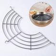 thumbnail image 4 of MasteelfCA Stainless Steel Semicircle Steamer Rack Frying Oil Draining Silver Rack Stand Useful Kitchen Gadget, 4 of 7