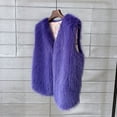 thumbnail image 6 of YDFCWXW 2025 Fashion Women Fur Vest Short Sleeveless Jacket Winter Warm Coats Outwear Comfy Soft Waistcoat Dark Purple, S, 6 of 9