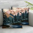 thumbnail image 3 of HENGT  Boho Throw Pillow Covers Mid Century Bohemian Nature Landscape with Mountain Sea Sun Moon Abstract Decorative Pillow Cases Home Decor Standard Square Pillowcases, 3 of 5