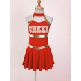 thumbnail image 4 of YONGHS Kids Girls Cheerleading Uniform Outfits Sleeveless Letters Printed Fancy Dress Red 8, 4 of 7