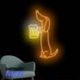 thumbnail image 2 of Handmadetneonsign Dachshund Drinking Beer Neon Sign, Dachshund With Beer Led Sign, Bar Wall Art 92366, 2 of 5