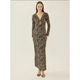 thumbnail image 3 of Leopard Print Bodycon Maxi Dress with Slit, 3 of 6