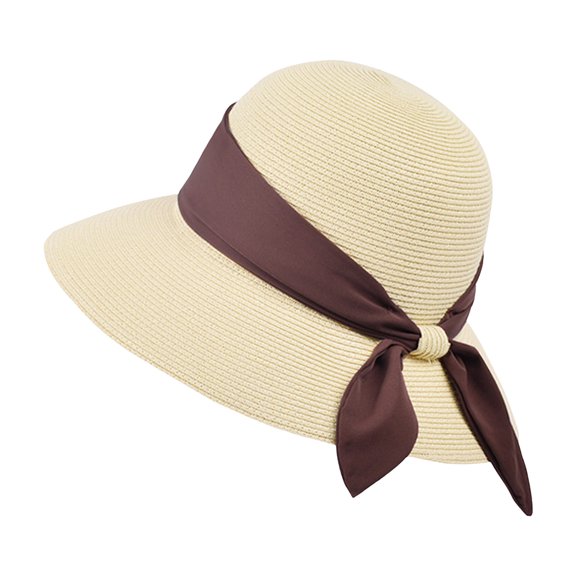 OJSFQUFP Women Beach Hat Summer Straw Sun Hat Fashion Wide Brim Straw Sun Hat