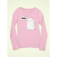 thumbnail image 3 of Boo. Retro Style Cute Ghost Long Sleeve Toddler -Image by Shutterstock,  2 Toddler, 3 of 4