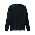thumbnail image 2 of Daxton Premium Ohio Men Long Sleeves T Shirt Ultra Soft Medium Weight Cotton, Black Tee Green Letters 1XL, 2 of 3
