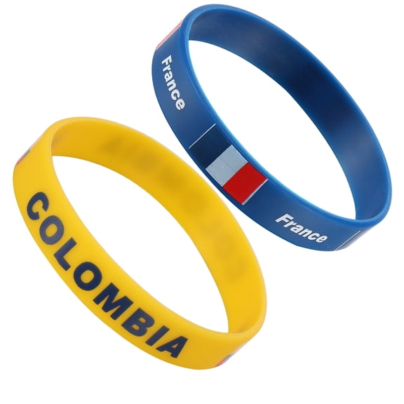 Clispeed 6Pcs Premium Silicone Country Bracelet Soft Comfortable Wristband for Sports Events