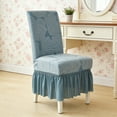 thumbnail image 5 of Kchsji Jacquard Elastic Dining Chair Covers 14.96-23.62" Skirt-Style Slipcovers for Home Decor, Wedding Party Formal Dinner Seat Protection, Fresh Elegant Accent for Dining Room Living Room Event, 5 of 6