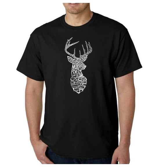 LA Pop Art Men's Word Art T-Shirt - Types of Deer