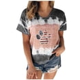 thumbnail image 2 of Lenago Hauts d'Été Grande Taille pour Femmes Mode Jour de l'Indépendance Col Rond Manches Courtes Imprimé Blouse Tenues du 4 Juillet pour Femmes, 2 of 5