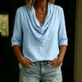 thumbnail image 6 of Warop Womens 3/4 Sleeve Tops Fall Cowl Neck Shirts Solid Office Business Dressy Casual Outfits, 6 of 6