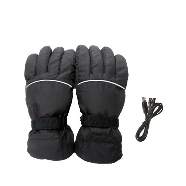 1 Par Motocicleta Guantes con Calefacción Maté a Prueba de Viento Invierno para Actividades Al Aire Libre Conducción Ski Ski Senderismo Calentador de Usb negro negro Soledad Guantes eléctricos calentados