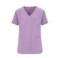 thumbnail image 3 of FrzhBrz Cozy Fit Women Scrub Set V Neck Short Sleeve Top and Pant Nursing Uniform Yoga Jogger Pocketed Nurse Workwear, 3 of 5
