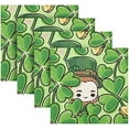 thumbnail image 5 of Dreamtimes St Patrick's Day Clover Cloth Napkins Set of 4, Oversized Washable Reusable Polyester Dinner Table Napkins for Family, Restaurant, Party Decor, 20"x 20", 5 of 7