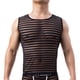 thumbnail image 2 of Penkiiy Soft Mesh Striped Tank Tops Chaleco de ropa interior de fitness sin mangas, 2 of 5
