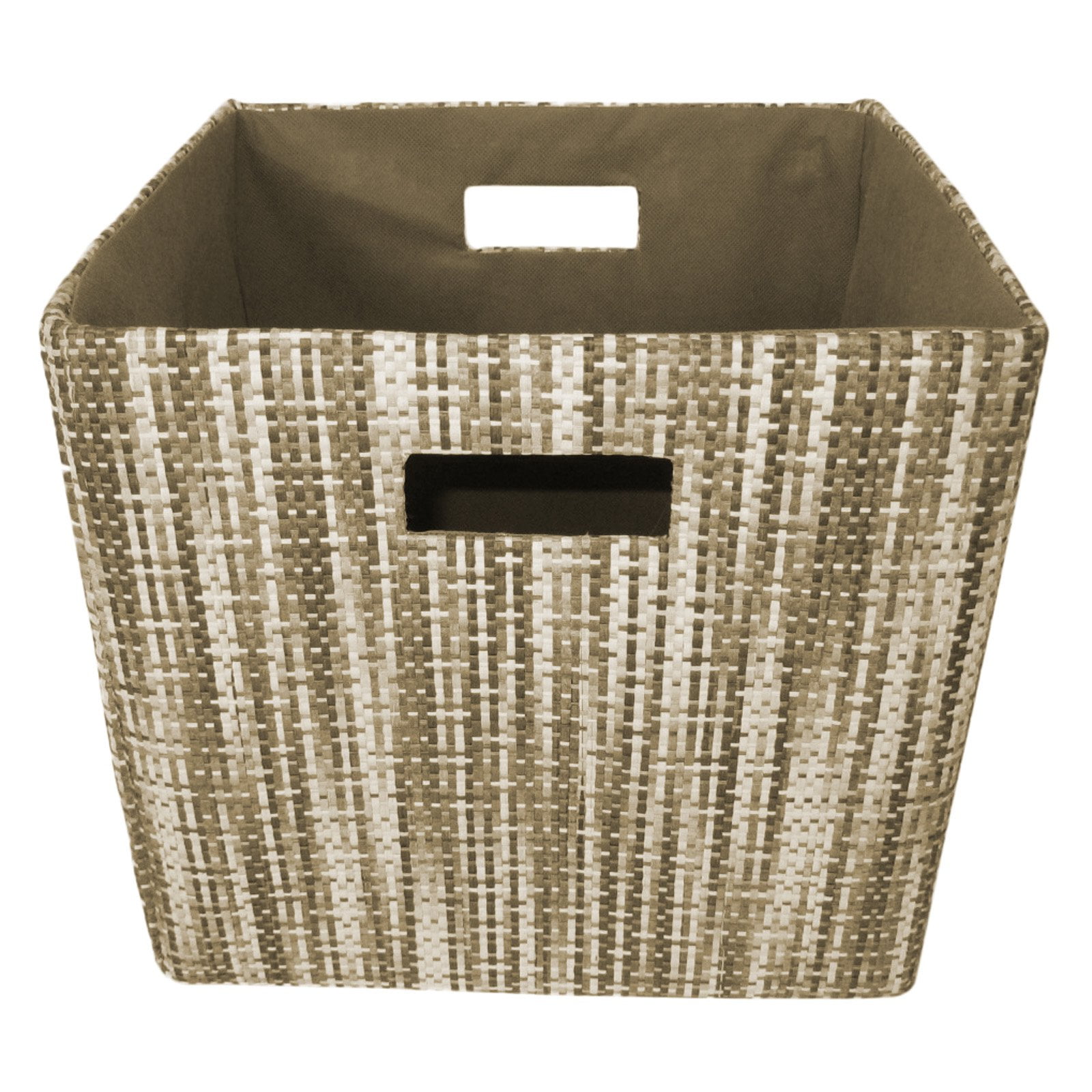 Wald Import Gray Tweed Collapsible Storage Cube