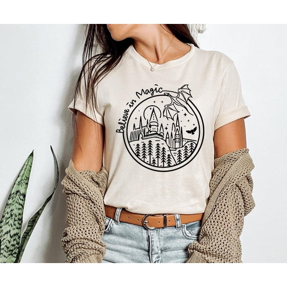 Sam Soft Believe In Magic Shirt, HP School Tshirt, Wizard School Shirt, Magic Dragon Tshirt, Dragon , Magical School Shirt