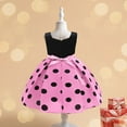 thumbnail image 5 of WhouRiu Toddler Girl' Dress Vintage Polka Dot Sleeveless Pleated Dress Kids Evening Princess Party Dresses Pink,Sized 3, 5 of 8