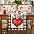 thumbnail image 4 of Table Runner Clearance! Valentine's Day Table Flag Heart Pattern Holiday Decoration Heat Insulation Linen Tablecloth Valentines Day Decorations 1X Table Runner, 4 of 5