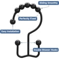 thumbnail image 4 of LAICAIW Black Shower Curtain Hooks Rings, Rust-Resistant Metal Double Glide Shower Hooks for Bathroom Shower Rods Curtains, Set of 12 Hooks-Matte Black, 4 of 7