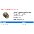 thumbnail image 2 of Starter - Compatible with 1987 Jeep Wrangler 4.2L 6-Cylinder, 2 of 2