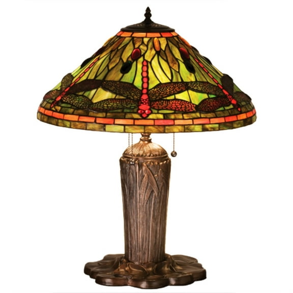 Meyda Tiffany 26680 Tiffany Three Light Table Lamp - Tiffany Glass