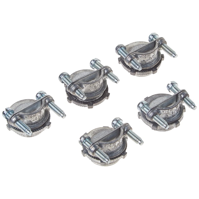 Conector RACO 2711B5 tipo squeeze para cable NMSC de 1/2 pulgada, paquete de 5
