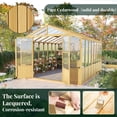 thumbnail image 3 of 10×13.2ft Cedar Wood Greenhouse Polycarbonate Panels Double Door 2 Windows Backyard Garden Planting House, 3 of 9