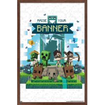 Minecraft: Legends - Raise Your Banner Wall Poster, 22.375" x 34" Framed