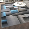 thumbnail image 3 of Emma + Oliver 8x10 Modern Cubist Olefin Accent Rug in Gradient Shades of Black, Gray and Blue with Natural Jute Backing, 3 of 6