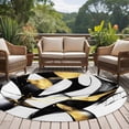 thumbnail image 5 of Modern Geometric Round Area&nbsp;Rug 5ft Black and Gold Line Non-Slip&nbsp;Washable Circle Rugs Soft Felt Indoor Floor Mat for Bedroom Kitchen Living Room Bathroom, 5 of 9