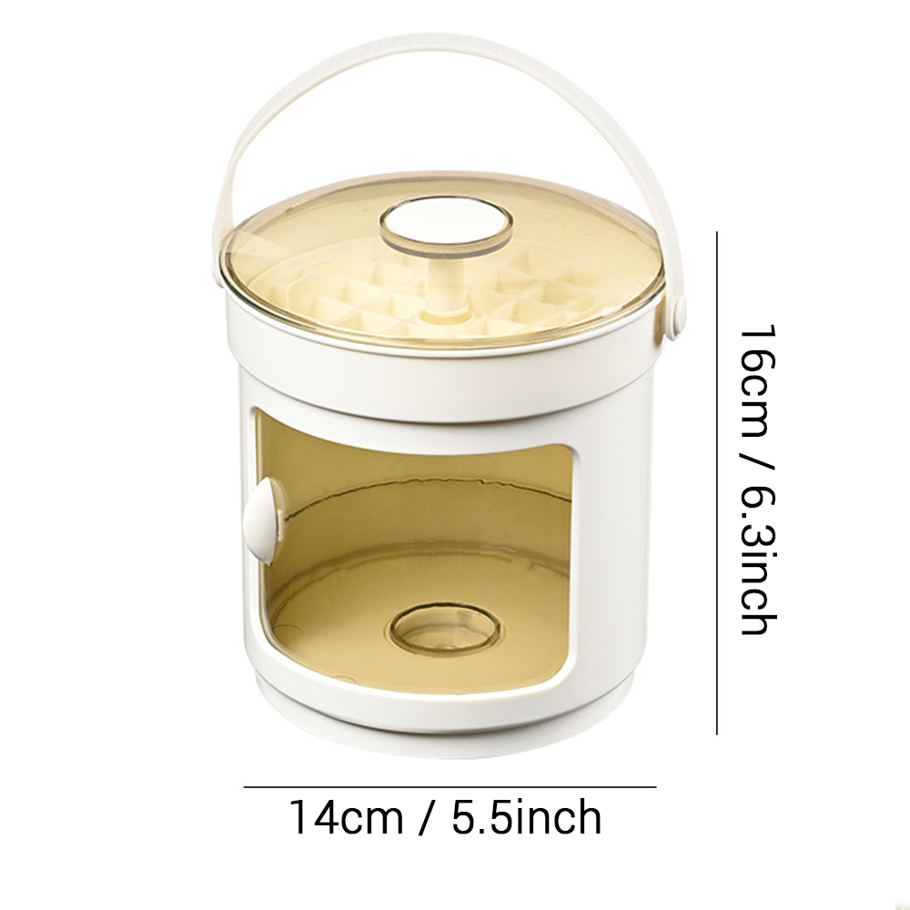 Rotating Ice Tray with Storage Bin - Two-in-one ice tray and storage container, quick-release lever, BPA-free, ideal for freezers, kitchens, and parties (White/Green shipped randomly)