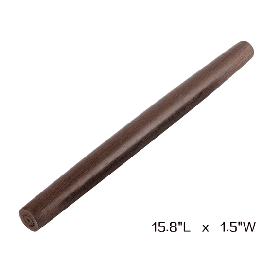 French Rolling Pin (15.8 Inches) –WoodenRoll Pin for Fondant, Pie Crust, Cookie, Pastry, Dough –Tapered Design & Smooth Construction - Essential Kitchen Utensil,Walnut Wood