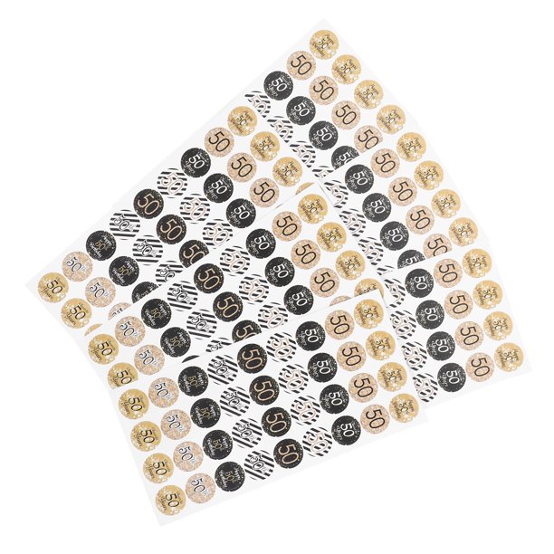 unbranded 216Ud Adhesivos Decorativos Para 50 Cumpleaños En Color Dorado Para Empaques Y Festiva